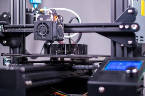 Three dimensional plastic printer during work Stock Photos