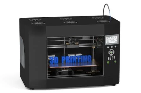 Three dimensional printer in action Stock Illustration