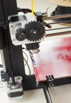 Three dimensional printer in action Stock Photos