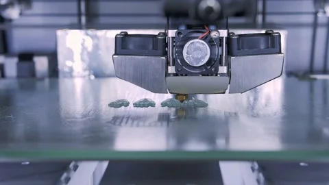 Three dimensional printer during work in laboratory, 3D plastic printer, 3D Stock Footage 69835740