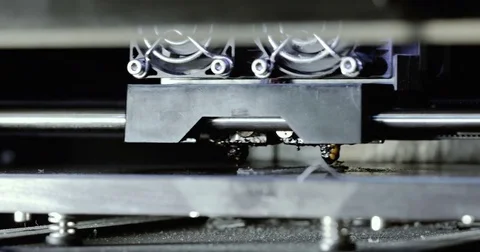 Three dimensional printer during work in school laboratory, 3D plastic printer Stock Footage 78870276