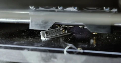 Three dimensional printer during work in school laboratory, 3D plastic printer Stock Footage 78871069