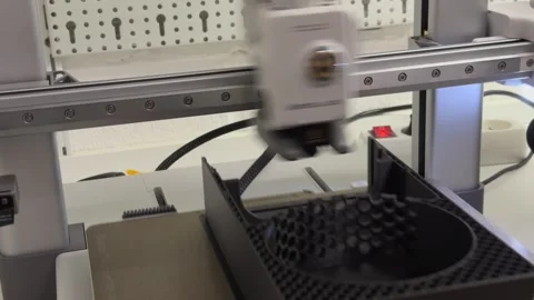 Three dimensional printer extruder running Stock Footage 297059134
