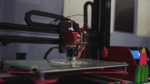 Three dimensional printer Stock Footage 89358250