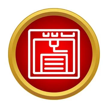 Three dimensional printer technology producing objects icon Stock Illustration