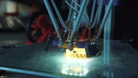 Three dimensional printing in process Stock Footage 100551371