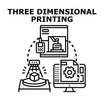 Three dimensional printing process technology concept Stock-Illustration