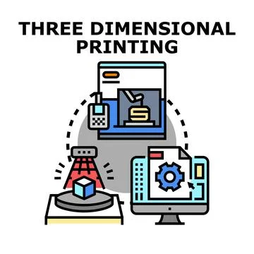 Three dimensional printing process technology concept Stock Illustration