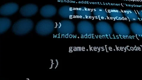 Three dimensional programming animation with coding software language  Stock Footage 280548899