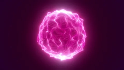 Three-dimensional purple, energy, magic sphere. Abstract cosmic glowing sphere. Stock Footage 302590105