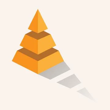 Three-dimensional pyramid with a shadow. Infographic chart for presentation, Stock Illustration