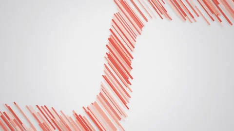 Three dimensional rectangular bars wave like seamless loop motion Stock Footage 343628159