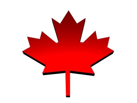 Three-dimensional red maple leaf. Stock-Illustration