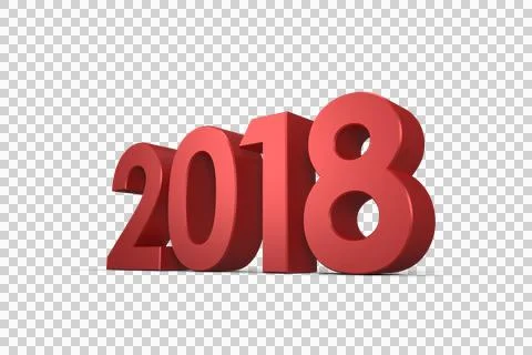 Three dimensional red numbers Stockillustratie