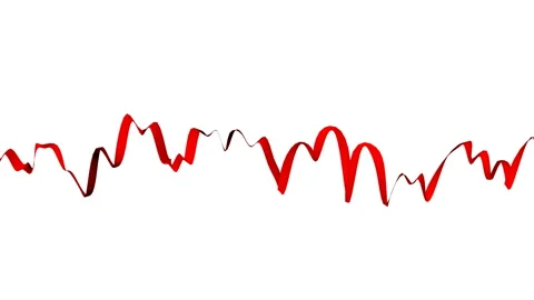 Three-dimensional red wavy ribbon on a white background. 3d render Stock Footage 139495129