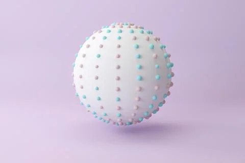 Three dimensional render of white connected spheres. 3d render Stock Illustration