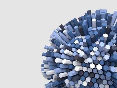 Three dimensional rendered abstract geometric background Stock Illustration