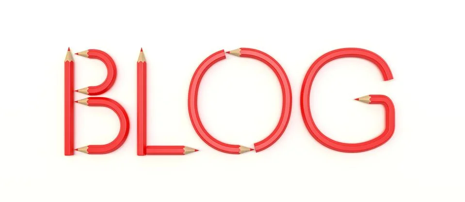 Three dimensional rendering of BLOG word Stock Illustration