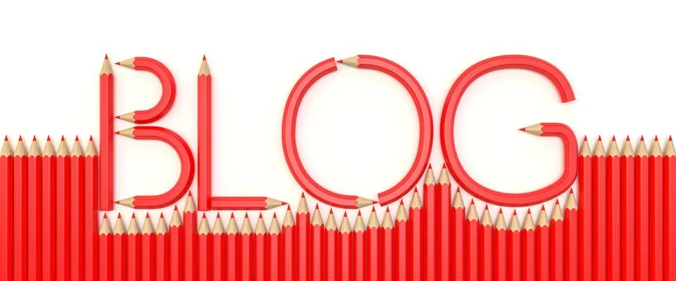 Three dimensional rendering of BLOG word Stock Illustration