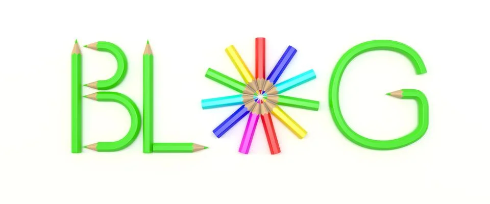Three dimensional rendering of BLOG word Stock Illustration