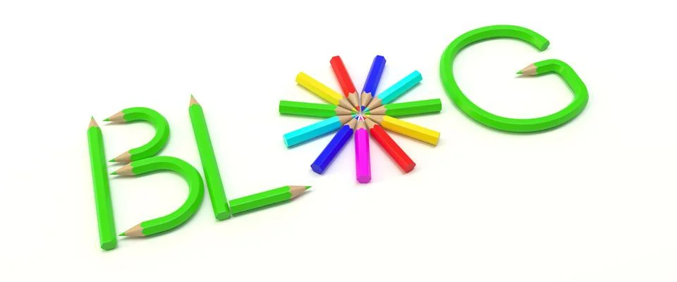 Three dimensional rendering of BLOG word Stock Illustration