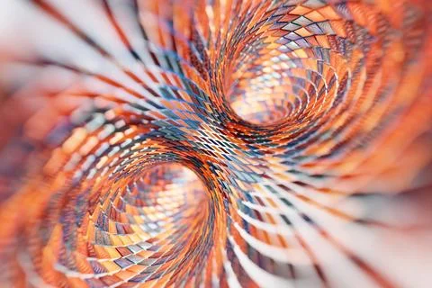 Three-dimensional rendering of a multi-colored tunnel with a pattern Stock Photos