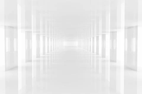 Three dimensional rendering white passage Stock Illustration
