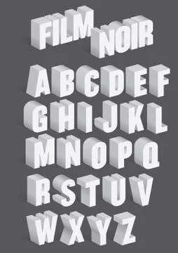 Three Dimensional Retro Vector Alphabet Stock Illustration