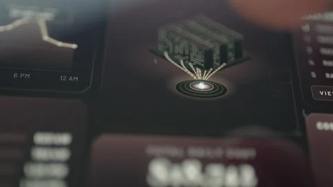 Three-Dimensional Server Facility Emerging From Glowing Digital Portal 4K Stock Footage 341857402