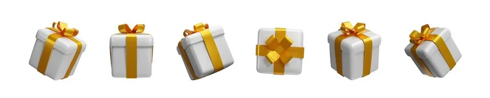 Three-dimensional set of white gift Stock Illustration