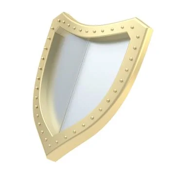 Three-dimensional shield symbol isolated 스톡 일러스트