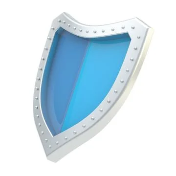 Three-dimensional shield symbol isolated 스톡 일러스트