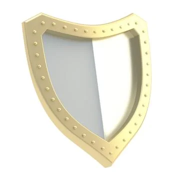 Three-dimensional shield symbol isolated Illustrazione stock