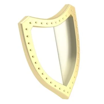 Three-dimensional shield symbol isolated 库存插图