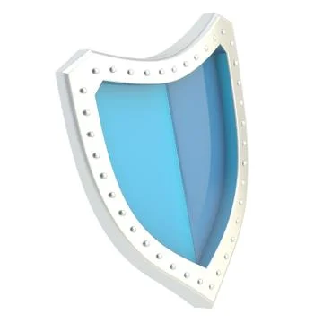 Three-dimensional shield symbol isolated 스톡 일러스트