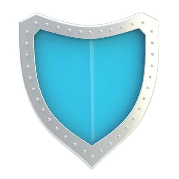 Three-dimensional shield symbol isolated 스톡 일러스트