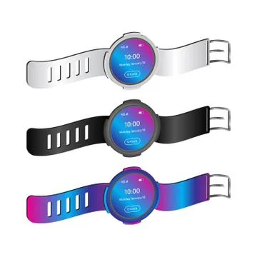 Three dimensional Smart watches design Stock Illustration
