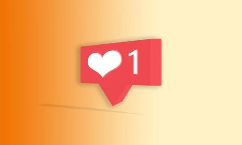 Three-dimensional social network icon in red, one like / follower Stock Illustration