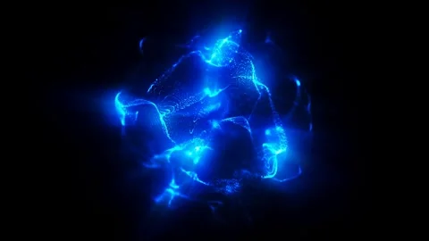 A three-dimensional sphere of particles moves in smooth waves. Stock Footage 293218204