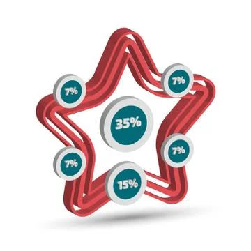 Three dimensional star shape infographic Stock Illustration