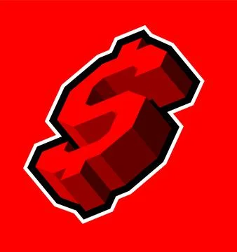 Three-dimensional style dollar sign Stock Illustration