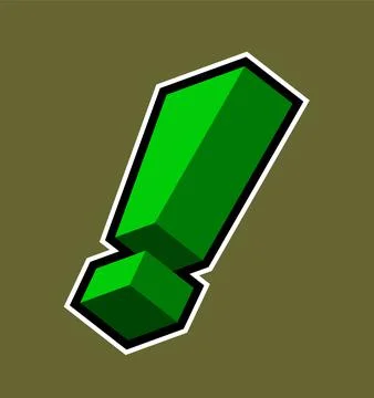 Three-dimensional style exclamation mark Stock Illustration