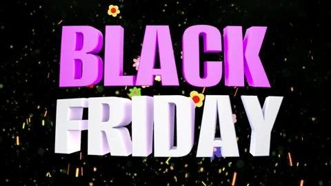 Three dimensional text display featuring black friday sales event typography Stock Footage 338389314