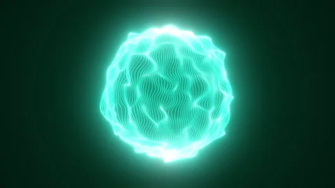 Three-dimensional turquoise, energy, magic sphere Stock Footage 306387933