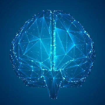 Three-dimensional vector cyber brain. neural network mega-data processing, te イラスト素材