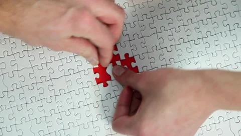 Three-dimensional visualization of moving glass puzzles of turquoise color, with Video stock 336248839