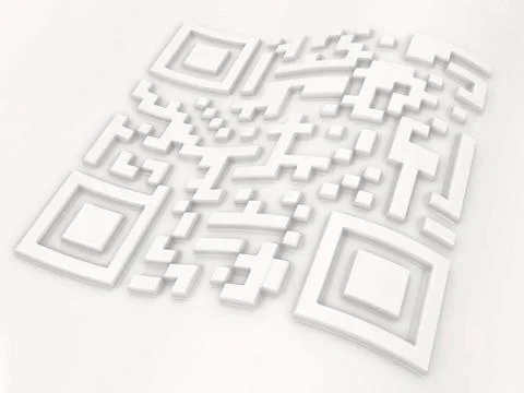 Three-dimensional white bar code. Abstract background Three-dimensional wh... Stock-Fotos