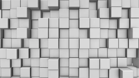 Three-dimensional white cubes slide out one by one Stock Footage 337410861