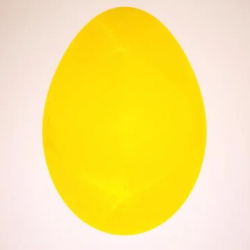 Three-dimensional yellow egg with textured shell on a white background. 3d re Stock Illustration