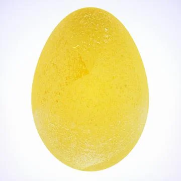 Three-dimensional yellow egg with textured shell on a white background. 3d re Stock Illustration